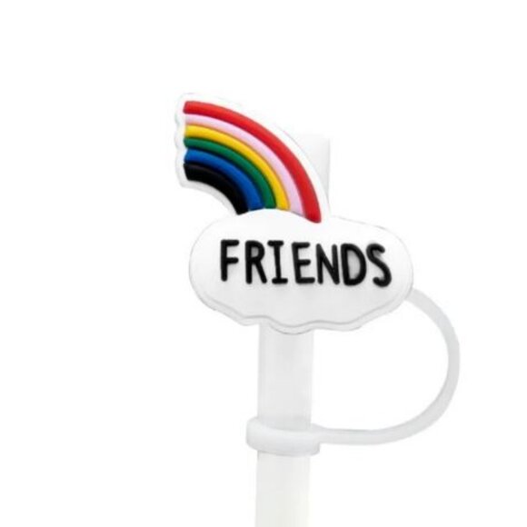 New Set of 2 Best Friends Reusable Silicone Straw Caps Stanley Tumblers - Picture 3 of 3